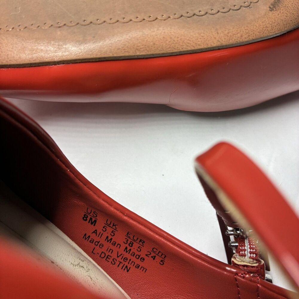 Franco Sarto L-DESTIN Shoes Womens Size 8 M Red Slingback Square Toe Flats Dress - Picture 11 of 16